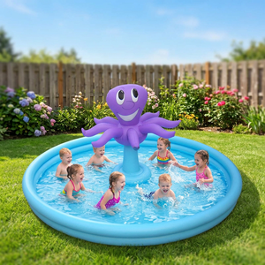 Jouet de piscine gonflable écologique en PVC plus épais, design en forme de pieuvre, tapis aquatique / piscine à jets d'eau - Product Image 6