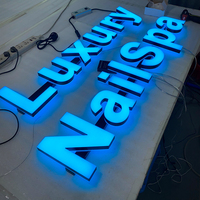 Letrero acrílico personalizado con iluminación frontal LC, letras de canal 3D iluminadas con LED, letrero LED de señalización comercial para exteriores resistente a la intemperie para negocios