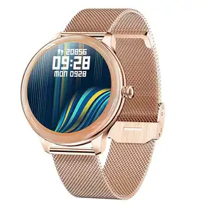 Smartwatch v33, relógio inteligente rosé dourado 2022 bt, monitor de pressão sanguínea e oxigênio, frequência cardíaca