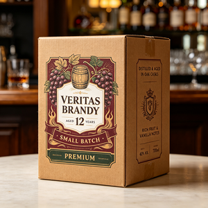 Boîte cadeau personnalisée haut de gamme imprimée offset pour Veritas Brandy vieilli, expédition rapide en 72h, emballage anti-écrasement en carton pour bouteille de spiritueux ou de vin - Product Image 2