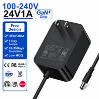 Adaptador de Corriente KYT 24V 1A FCC con Enchufe Americano de 4 Pines, Material de PC, Carga Rápida, Montaje en Pared