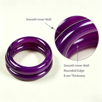 Bracelet jonc en agate violette naturelle pour femme, poli à la main, jonc en jade lisse, bijou en pierre précieuse de guérison, cadeau, vente en gros