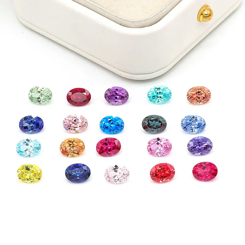 7*9mm oval cut lab grown gemstone 2ct size lab sapphire/ruby/emerald colour gemstone wholesale