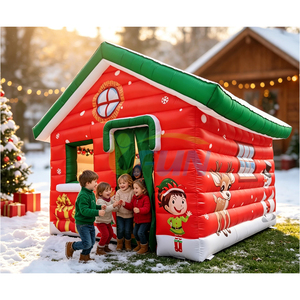 Casa de Jengibre Inflable Gigante de Navidad, Cenador de Santa Claus Inflable, Carpa para Fotos, <span class=keywords><strong>Alquiler</strong></span> para Fiestas Navideñas - Product Image 4
