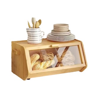 Nuevo producto transfronterizo: Caja de pan de bambú, caja de madera para conservar y sellar el pan, de gran capacidad para la encimera de la cocina. - Product Image 3