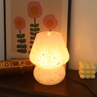 Lampe de chevet à intensité variable DC 5V, lampe de table en verre en forme de champignon, lumière d'ambiance LED avec interrupteur à bouton