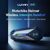 Casque Intercom Moto G8 BT 5.3 pour 2 Motards en Plastique ABS avec Partage de Musique, Étanche, Batterie 1000mAh