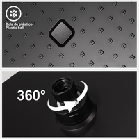 Set Shower Head Filtered Eco-Friendly Tekanan Tinggi Persegi 9 inci Merk SOLVEX untuk Kamar Mandi