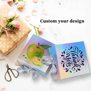 Custom Design Luxury Holographic Paper Magnet Flap Clothing Paper Box Foldable <b>Magnetic</b> <b>Gift</b> <b>Boxes</b> With Ribbon - Product Image 6