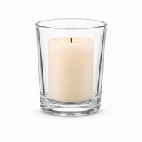 Verre sodocalcique avec base épaisse, logo sérigraphié, personnalisation en gros, récipient pour bougie parfumée, porte-bougie en verre