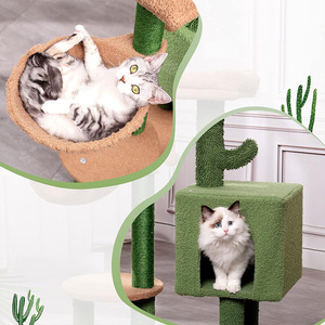 Tiragraffi Alto a Forma di Cactus con Corda in Sisal Albero per Gatti Struttura da Arrampicata Giochi Educativi per Graffiare Adatto a Tutti i Gatti - Product Image 4