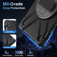 Étui en silicone robuste pour tablette Samsung Galaxy Tab S5E 10.5 ''T720 2019 360 Rotation Main Bandoulière Support Antichoc Couverture