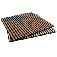 Panneau acoustique moderne en bois 600x600mm NRC 0.85 3D sensible au toucher pour Chambre, Appartement, Hôtels de Luxe, Façades de Magasins de Détail - Akupanel