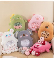 Jouets en peluche Kawaii Animaux Mignons et Aliments en Peluche : Mini Balles Rondes, Capybara, Ours Fraise, Coussins en Peluche en Forme de Nourriture (Sachet)