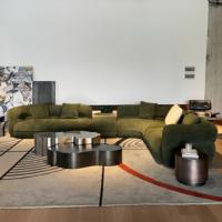 Sofá Chesterfield de Tela de Lujo, Conjunto de Sofás de Esquina de Terciopelo, Muebles de Sala de Estar, Diseño Clásico, Estructura de Madera Maciza, Asientos Profundos