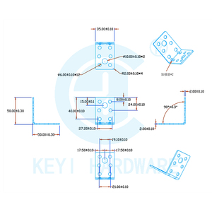 KEYI OEM Support <span class=keywords><strong>de</strong></span> montage mural en fer galvanisé à 90 degrés Support en L renforcé pour structure triangulaire <span class=keywords><strong>de</strong></span> bâtiment en bois - Product Image 3