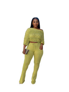 BR5866 أزياء المرأة طويلة الأكمام مخلوط قديم مثير طوق الخريف ارتداء اليومي فضفاضة تناسب الصلبة - Product Image 5