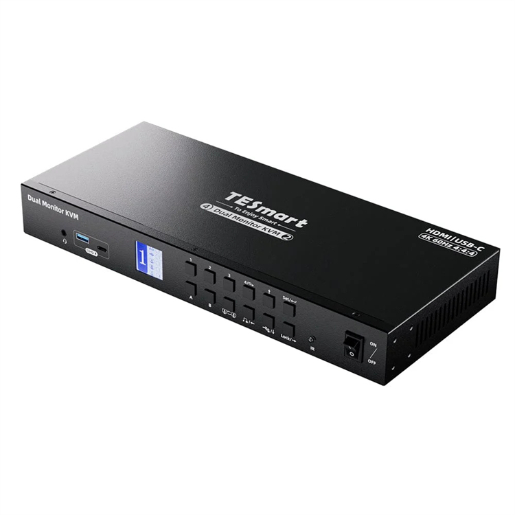 Tesmart 4x2 HDMI USB-C KVM Switch - 4k60hz MST Mode