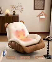 Canapé-lit multifonctionnel pour salon, bureau à domicile, fauteuil inclinable, chaise berçante, chaise chauffante et massante, en cuir PU de style futuriste