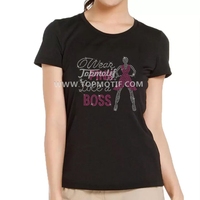 Transfert thermique en strass « Wear Pink Like a Boss » pour la sensibilisation au cancer du sein, vente en gros