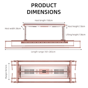 Sèche-linge électrique à séchage rapide, monté au plafond, avec protection contre les acariens UV et protection contre les surcharges, idéal pour les appartements - Product Image 5