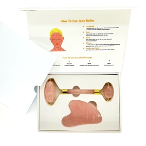 Factory Wholesale Crystal <b>Jade</b> Facial Beauty Face Massage Rose Quartz <b>Roller</b> Gua Sha Set <b>Jade</b> <b>Roller</b> for Face - Product Image 1