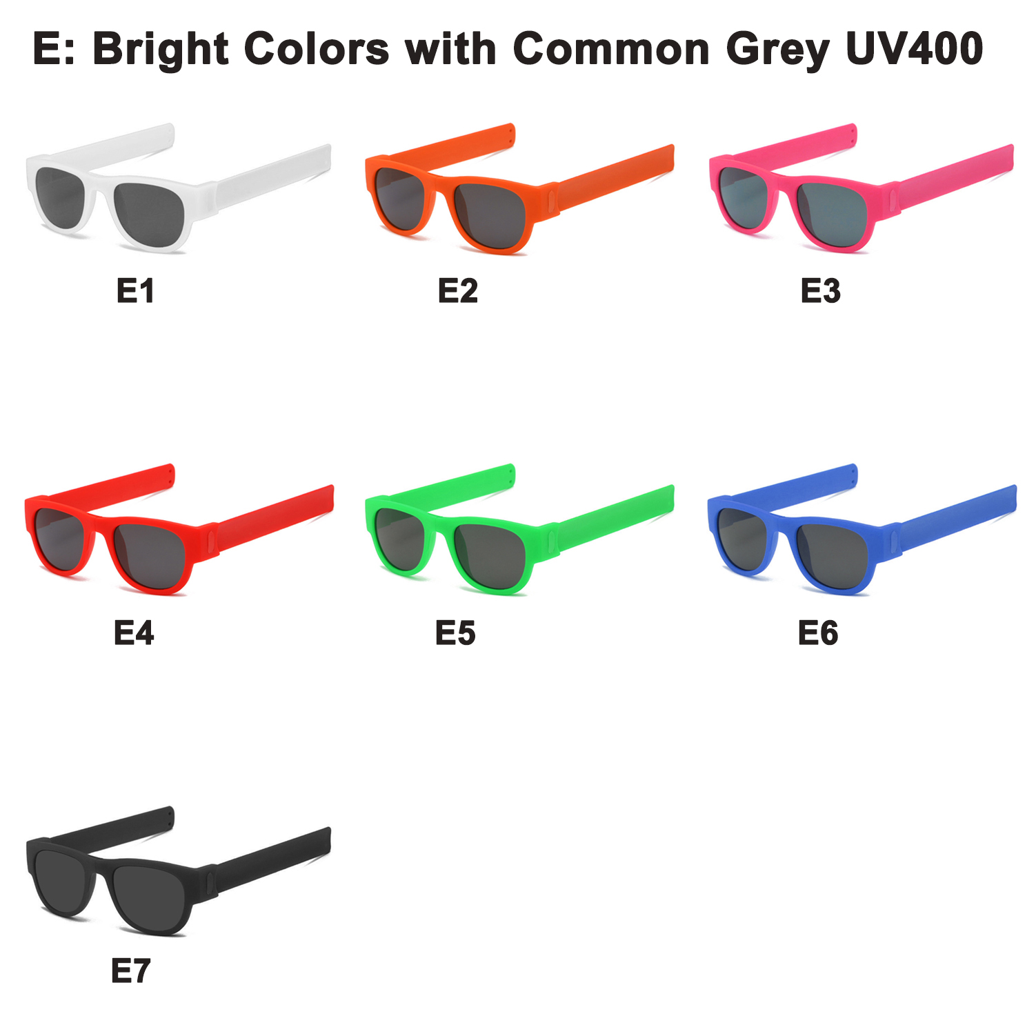E : Couleurs vives avec gris commun UV400