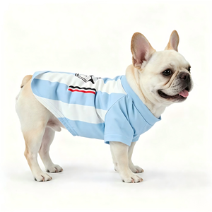 T-shirt de football pour chien à séchage rapide Coupe du Monde, rayé, à manches courtes, vêtements pour animaux de compagnie pour bouledogues - Product Image 3