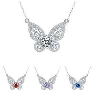 Collana di Moda in Argento Sterling S925 Placcato <span class=keywords><strong>Oro</strong></span> 18K con Pendente di Diamanti e Moissanite da 1.0Ct Colore <span class=keywords><strong>D</strong></span> VVS - Product Image 1