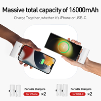 IWALK Set 4 en 1: Batería Externa de Gran Capacidad 4000mAh*4, Estación de Carga Portátil para Familias y Equipos