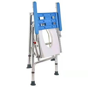Aluminum Alloy Toilet Seat Portable <b>Shower</b> <b>Chair</b> With Soft Seat For Disabled And Pregnant Women - Product Image 2