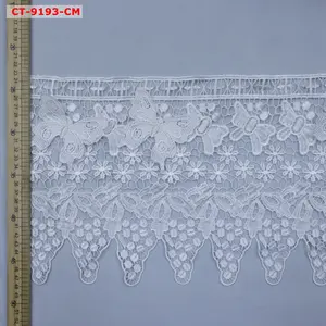 Wide size y cintas wide border stretch embroidery trimming clothing design lace trim textile custom mesh tulle lace decoration