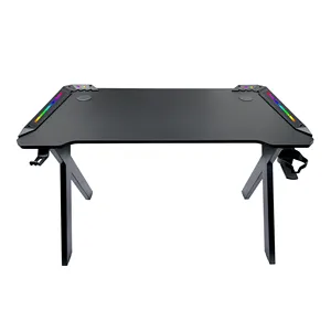 एलईडी लाइट के साथ एक्स आकार का कंप्यूटर रेसिंग मेसा गेमर टेबल गेमिंग डेस्क