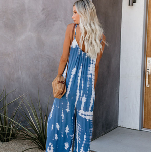 <span class=keywords><strong>Tuta</strong></span> a gamba larga <span class=keywords><strong>con</strong></span> bretelle da donna di nuovo stile all'ingrosso della fabbrica pantaloni lunghi larghi estivi larghi casuali di grandi dimensioni - Product Image 3