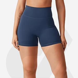 Pantalones cortos de mujer Fitness corto 100% poliéster logotipo personalizable pegatina Color patrón diseño pantalones cortos de mujer - Product Image 1