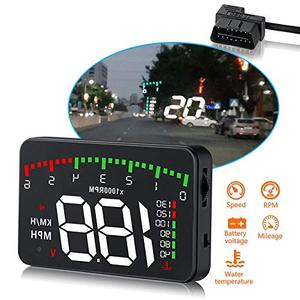 จอแสดงผลบนกระจกหน้ารถ HUD OBD รุ่น A900 โปรเจคเตอร์ LED แสดงผลบนกระจกหน้ารถ ระบบ <span class=keywords><strong>GPS</strong></span> วัดความเร็ว แบบเสียบใช้งานได้ทันที - Product Image 3