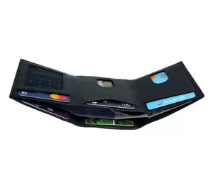 Portefeuille et porte-cartes pour homme en cuir véritable, durable et tendance, avec fermeture ouverte, vente en gros - Product Image 6