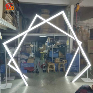 Smooth Luxury White Light Diamond Frame Wedding Arch Tunnel Multi Square Geometric Light Archway Wedding Aisle Runner Entrance - Product Image 2