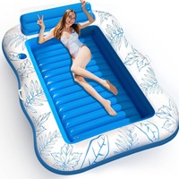 Lit flottant gonflable d'été pour l'extérieur, radeau flottant individuel ou double, flotteur aquatique gonflable de loisirs pour piscine, plage, lac