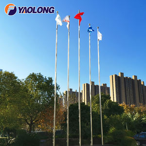 Drapeaux de bannière en polyester flexible multipolaires robustes couleurs or et argent support de poteau de drapeau extérieur - Product Image 3