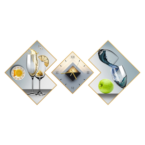 Horloge murale en métal <span class=keywords><strong>de</strong></span> luxe ovale silencieuse à impression numérique, style créatif, pour salon et bureau, nouvelle mode, vente en gros d'usine - Product Image 6