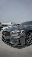 Pare-chocs avant de haute qualité en fibre de carbone véritable style AIMGAIN avec décoration de lèvre pour Infiniti Q50 Q50S Skyline V 37 400R 2014