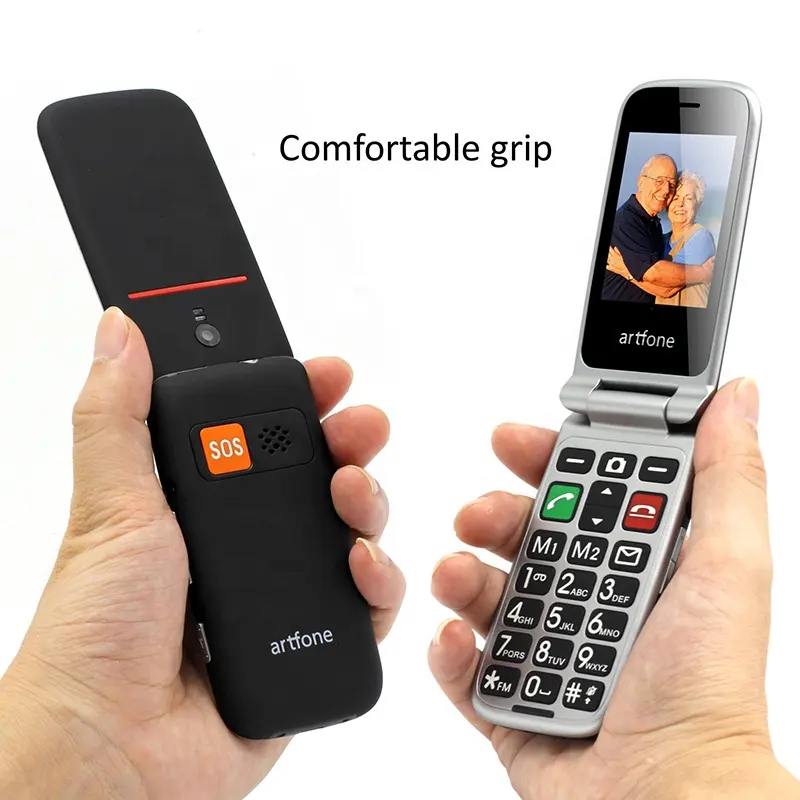 MTK — téléphone portable à clapet 2G pour sénior, avec clé S0S, double carte SIM, grand haut-parleur et longue durée de veille