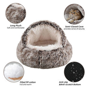מפעל זול נוח שינה עמוקה חמוד חתול מערת מערת מיטה מזרן חום ארוך קטיש כלב שריטת מיטה בחורף הבית חם הבית - Product Image 4