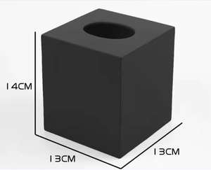 Caja de pañuelos cuadrada de lujo para Hotel, cubierta de resina decorativa, color negro, gran oferta - Product Image 3