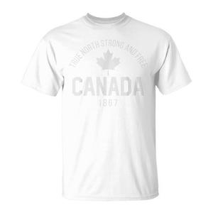 Camiseta con hoja de arce de Canadá True North Strong And Free 1867, talla unisex para adultos - Product Image 1