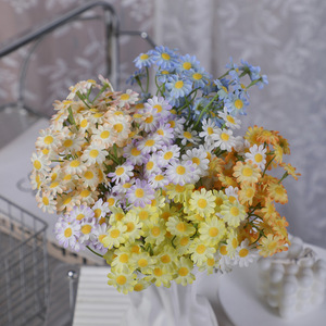 Fleurs artificielles en soie Jinxi, dessinées à la main, à la camomille, pour décorations de mariage et de maison, couleurs champagne, blanc, rose, jaune, orange, bleu - Product Image 3