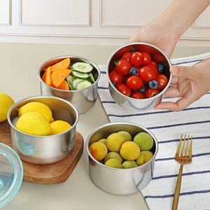 Boîte de conservation hermétique en acier inoxydable avec couvercle bleu, design minimaliste, pour repas, organisateur de réfrigérateur, boîte à lunch - Product Image 1
