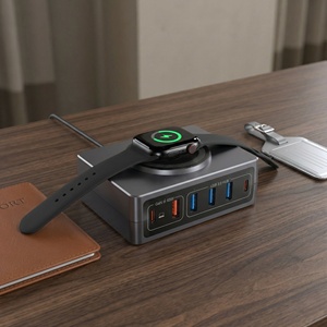 Station d'accueil 65W GaN Hub 3.0 Combo avec chargeur rapide PD 15W sans fil, USB 3.0 5 Gbps, protection ignifuge pour téléphone portable et ordinateur portable - Product Image 3