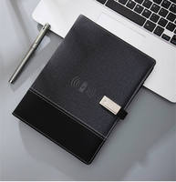 Ensemble cadeau de carnet rechargeable avec logo personnalisé, bloc-notes promotionnel avec chargeur sans fil et batterie externe